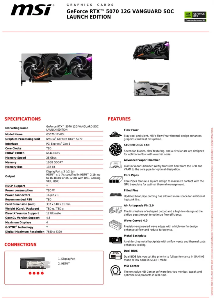 msi-rtx-5070-vanguard-soc-détails