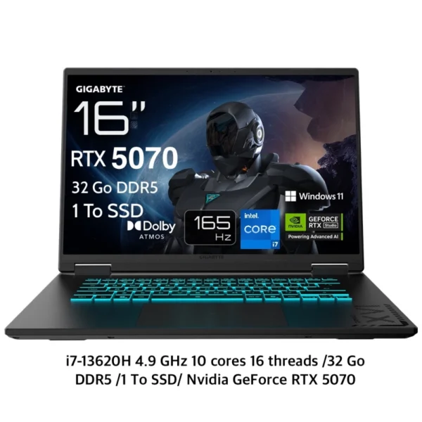 PC Portable Gamer Gigabyte A16 2025 vue de face