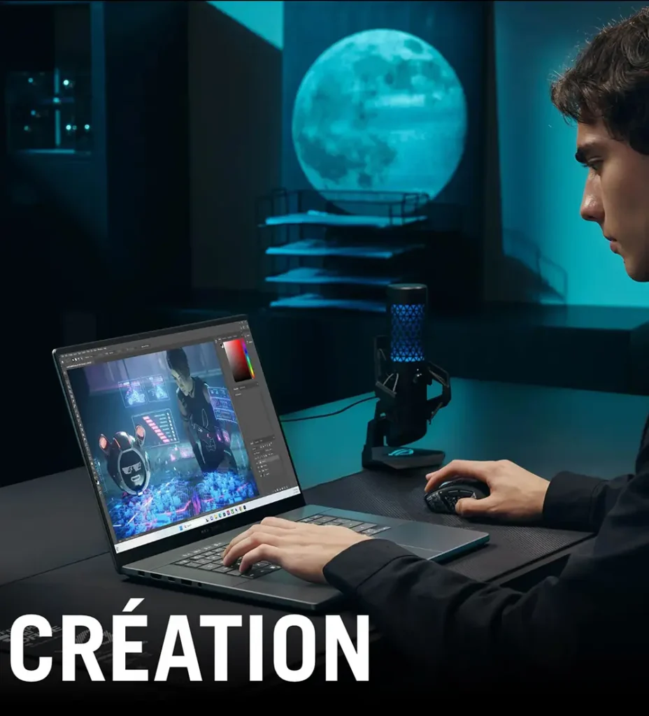 ASUS ROG Zephyrus G16 pour création de contenu et montage vidéo