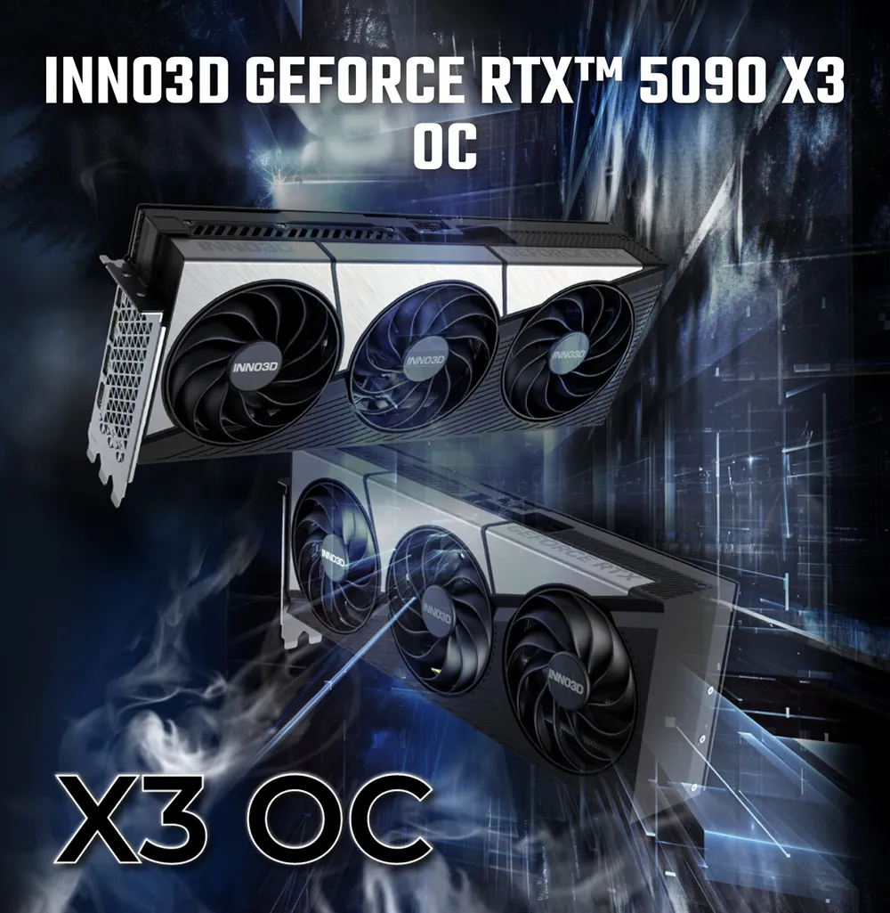 Inno3D GeForce RTX 5090 X3 OC avec trois ventilateurs de 10 cm