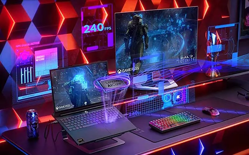 Lenovo Legion 5 15AKP10 RTX 5070 dans un setup gaming