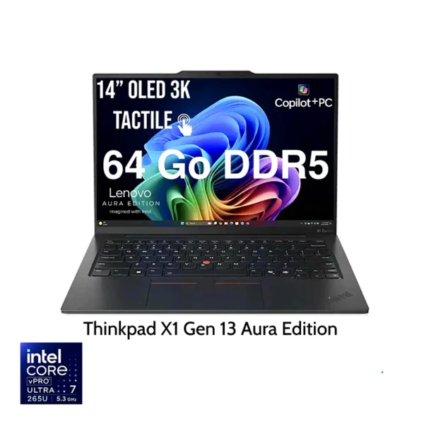 Lenovo ThinkPad X1 Carbon Gen 13 Aura Edition Ultra 7 265U 64Go DDR5 1To SSD